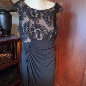 Elegant Black Floral Midi Dress